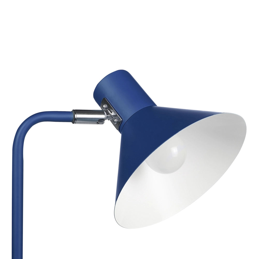 Lampada da terra in metallo blu 154 cm Paralume a cono regolabile Interruttore On-Off Camera da letto Soggiorno Casa Ufficio Illuminazione Design Industriale