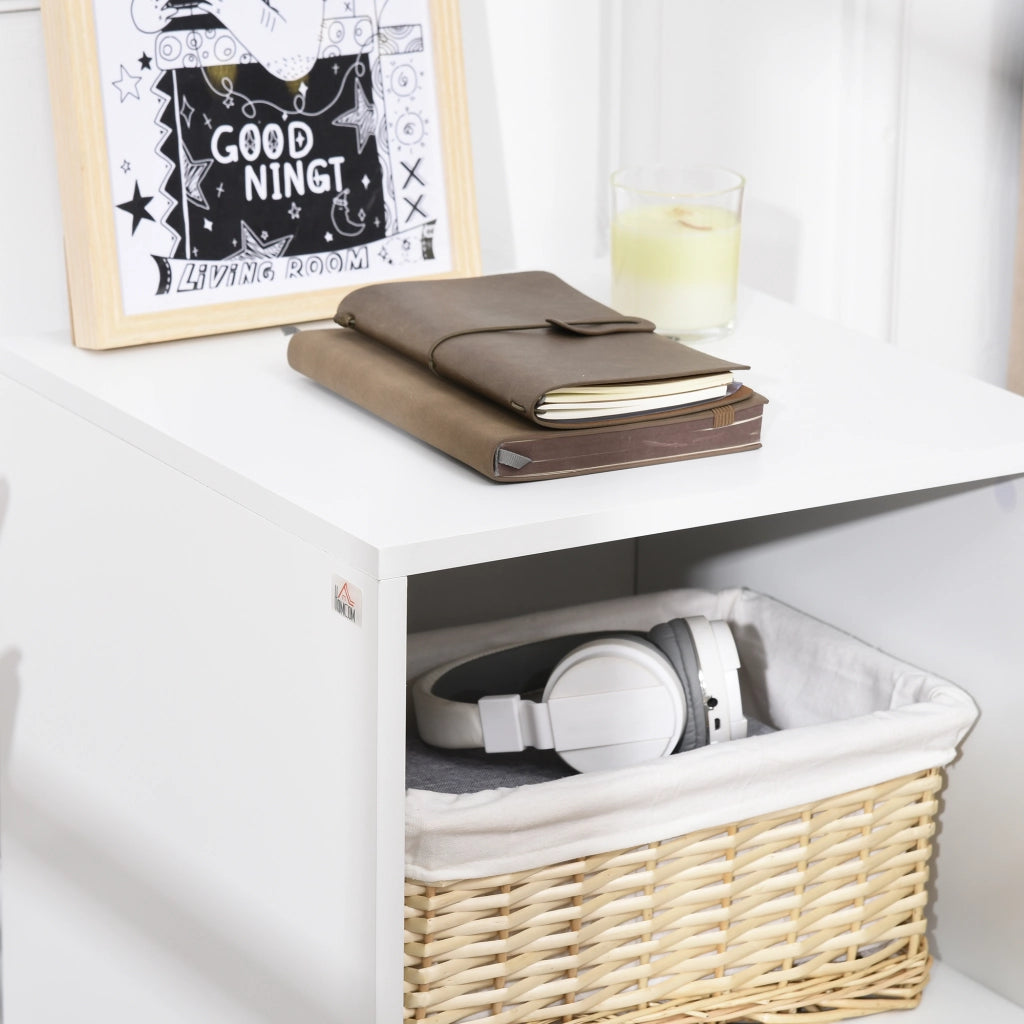 Comodino con cassetto e ripiano ¨C zephmum ¨C bianco 40x40x62 cm