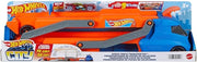 Hot Wheels - Trasportatore con Pista Super Velocita, camion che diventa pista con lanciatore, puo contenere fino a 9 aut