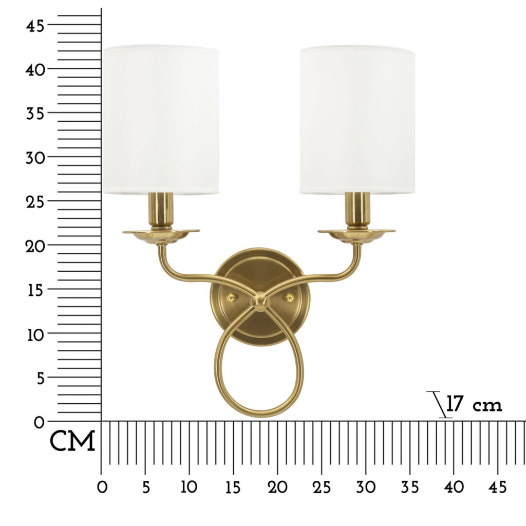 Lampada a Parete VKH911, Bianco, Tessuto, 35,5x17x43 cm