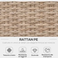 Set da Giardino 4 Pezzi in Rattan, Divano Angolare con Cuscini e Tavolini, Nero e Marrone chiaro