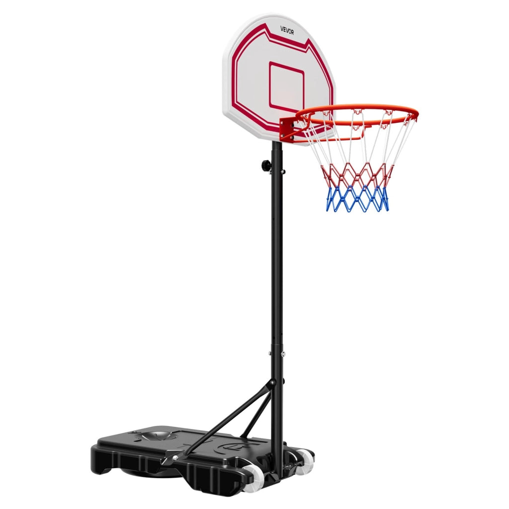 Canestro da Basket da Esterno Regolabile da 1,6 a 2,1 m con Ruote e Tabellone 711,2 mm X018 per Giardino e Cortile