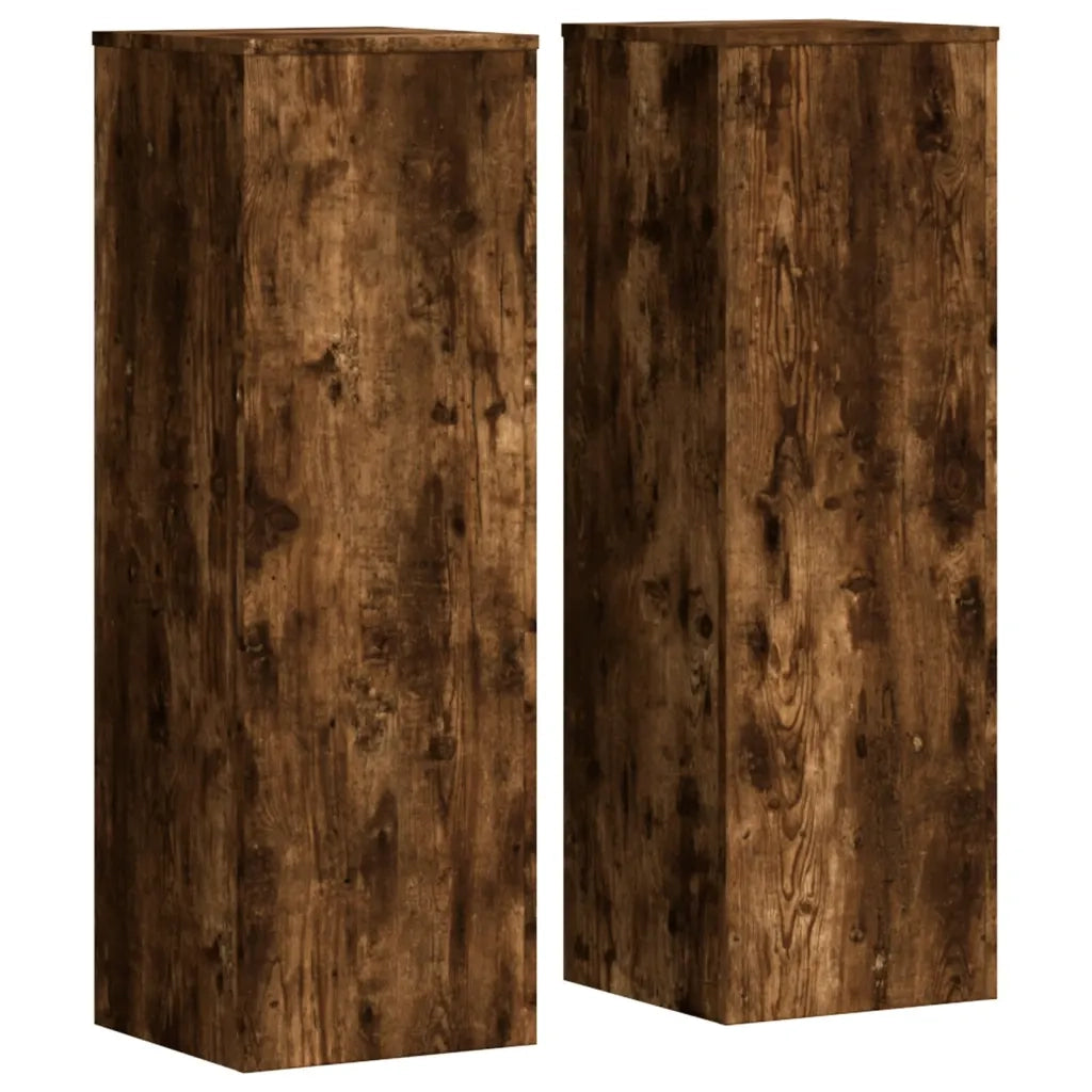 Supporti per Piante 2 pz Rovere 33x33x100 cm Legno Multistrato