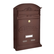 ALUBOX LETTERE Cassetta Postale Da Esterno 42X27X8,5 Cm Cassetta Posta Alluminio Pressofuso Cassetta Lettere Serratura Ottone Apertura A Vasistas Impermeabile Formato Rivista COLORE: RUGGINE