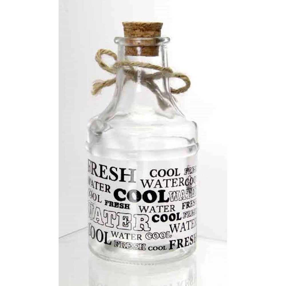 Trade Shop - Set 6pz Bottiglia Bottiglietta In Vetro Tappo In Sughero Decorative 225cc 742293 -