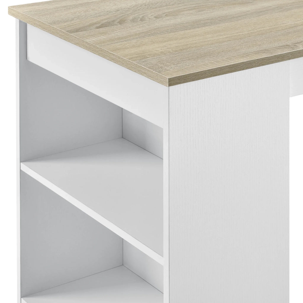 Tavolo alto da bar con contenitore tavolo da bistrot 110 cm bianco e rovere 03_0006188