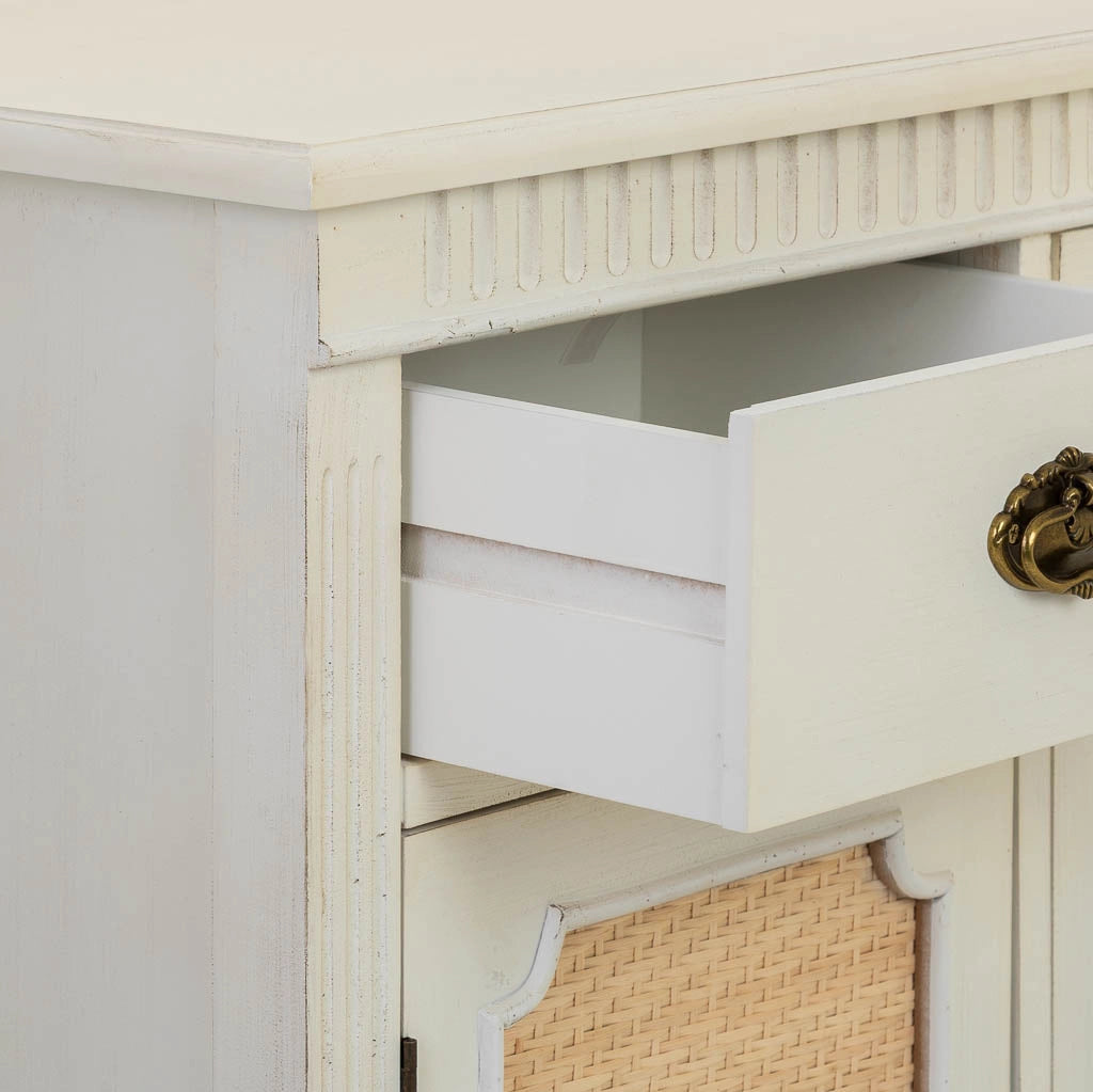 Credenza in legno bianco 95x36x88h