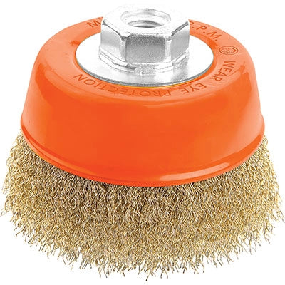 SPAZZOLA ACCIAIO A TAZZA + FILETTO 7700 WOKIN - MM  75 F.M14 770003- 6 pezzi