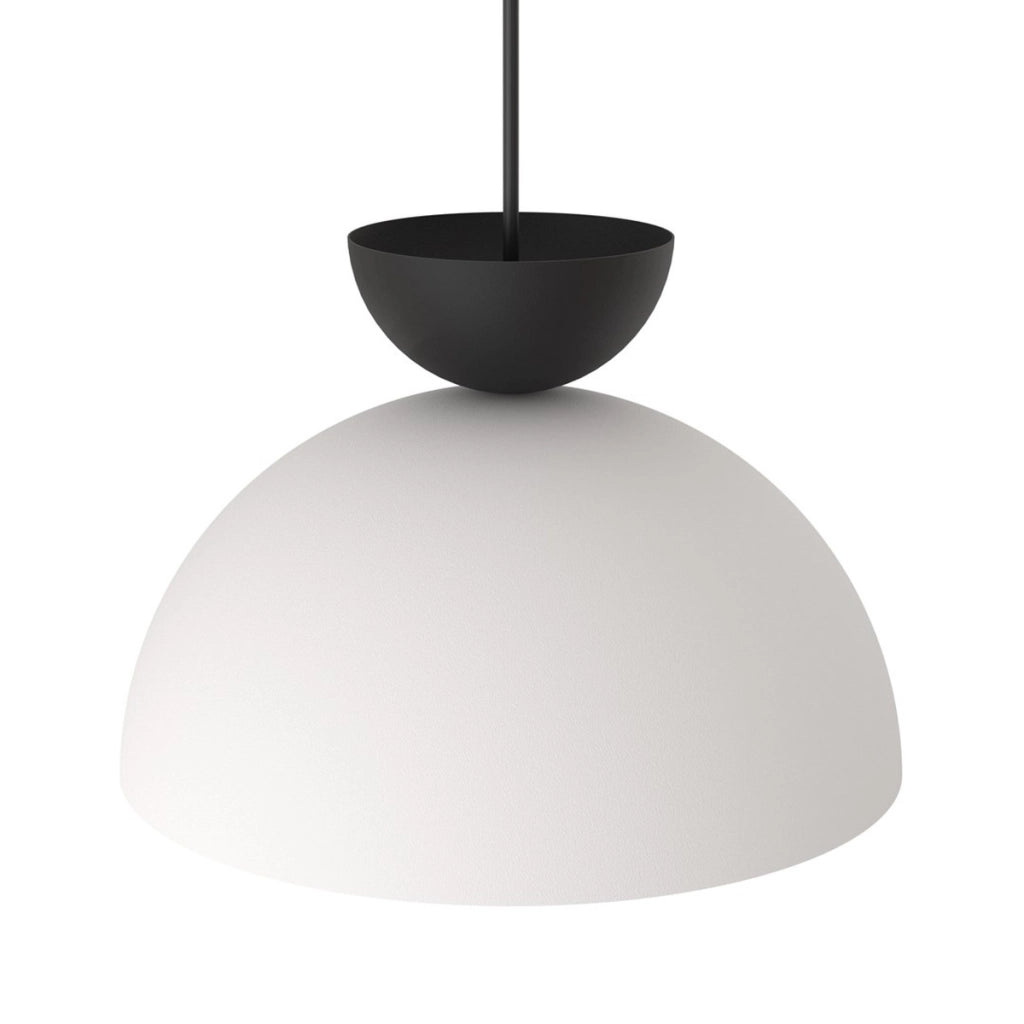 Lampada a sospensione Lunaro in acciaio bicolore bianco e nero