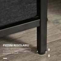 Mobile Cassettiera Multiuso con 4 Cassetti Pieghevoli in Tessuto, Arredamento Soggiorno e Camera, 58x29x103cm, Grigio Scuro