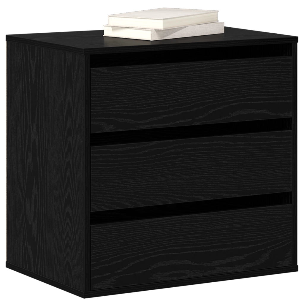 Cassettiera d'Angolo Rovere Nero 60x41x58 cm Legno ingegnerizzato