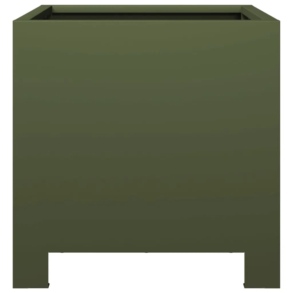 Fioriere da Giardino 2 pz Verde Oliva 30x30x30 cm in Acciaio