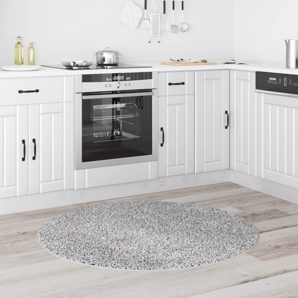 Tappeto Shaggy con retro in lattice Grigio Ã¸120 cm
