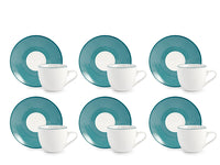 Confezione 6 tazze caffè echo con piatto in porcellana decorata