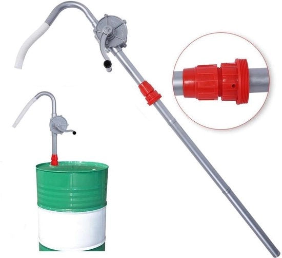 Pompa di aspirazione rotante per liquidi - pompa rotativa a tamburo in alluminio - pompa a mano per olio - pompa NAFTA - pompa benzina - attrezzo per spegnimento di incendi - contenuto HTML aggiunto.