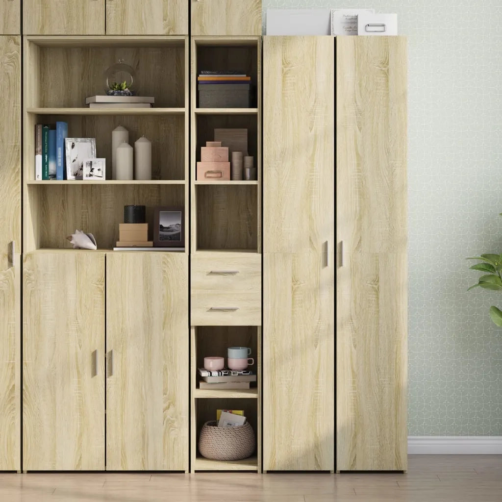 Credenza-Buffet-Armadio da cucina Rovere Sonoma 30x42,5x185 cm in Legno Multistrato 601173
