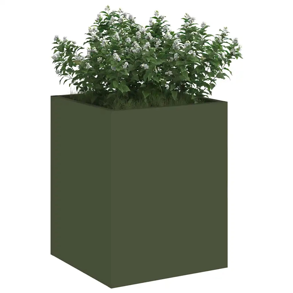 Fioriere | Cassetta per fiori | Vaso da giardino Verde oliva 32 x 32 x 40 cm