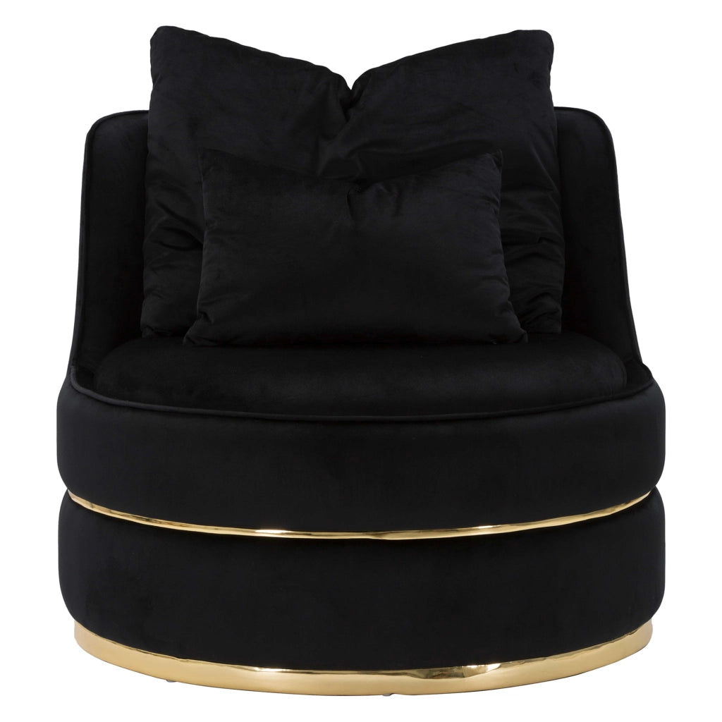 Poltroncina Palang, Poltrona con Cuscini, 84x84x72h cm Nero