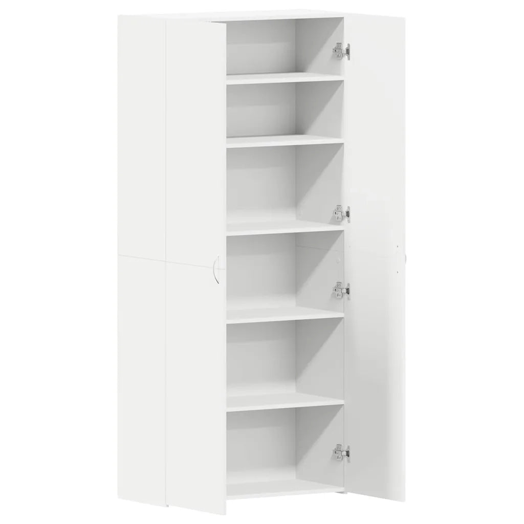 Scarpiera | Mobile per scarpe Bianco 80 x 35.5 x 180 cm Legno multistrato