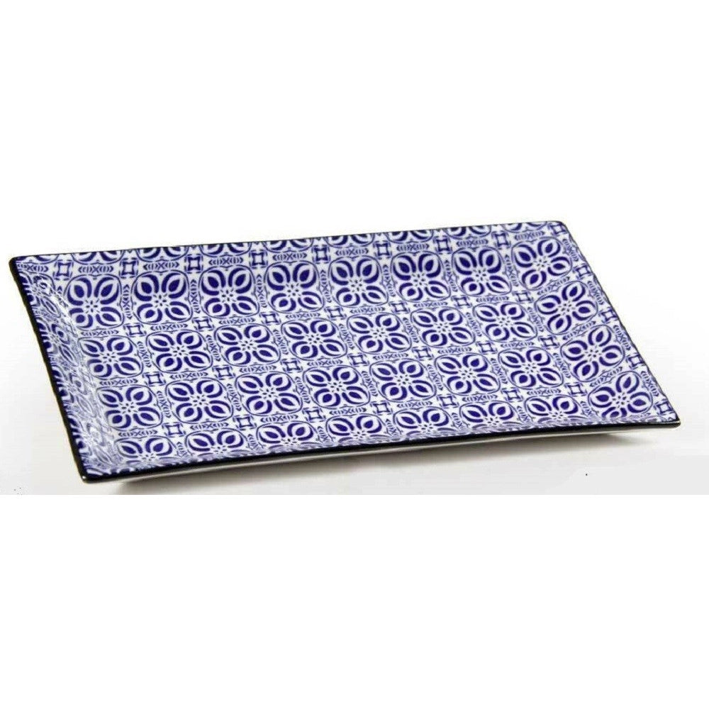 Trade Shop - Vassoio Rettangolare Marrakech 29x16x2cm Deluxe Multiuso 6 Colori Ceramica 771675 -