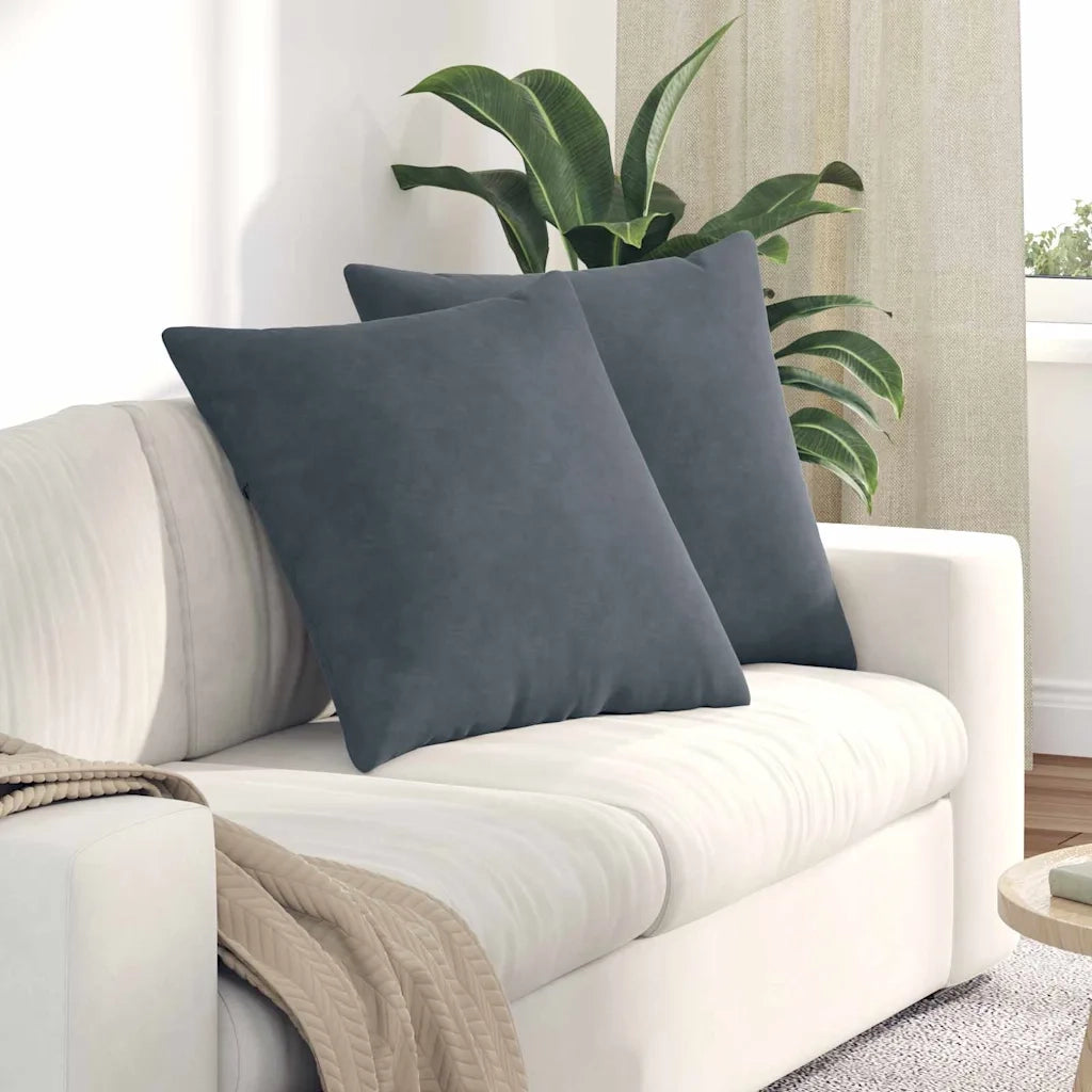 Cuscini da Divano 2 pcs Grigio scuro 80 x 80 cm
