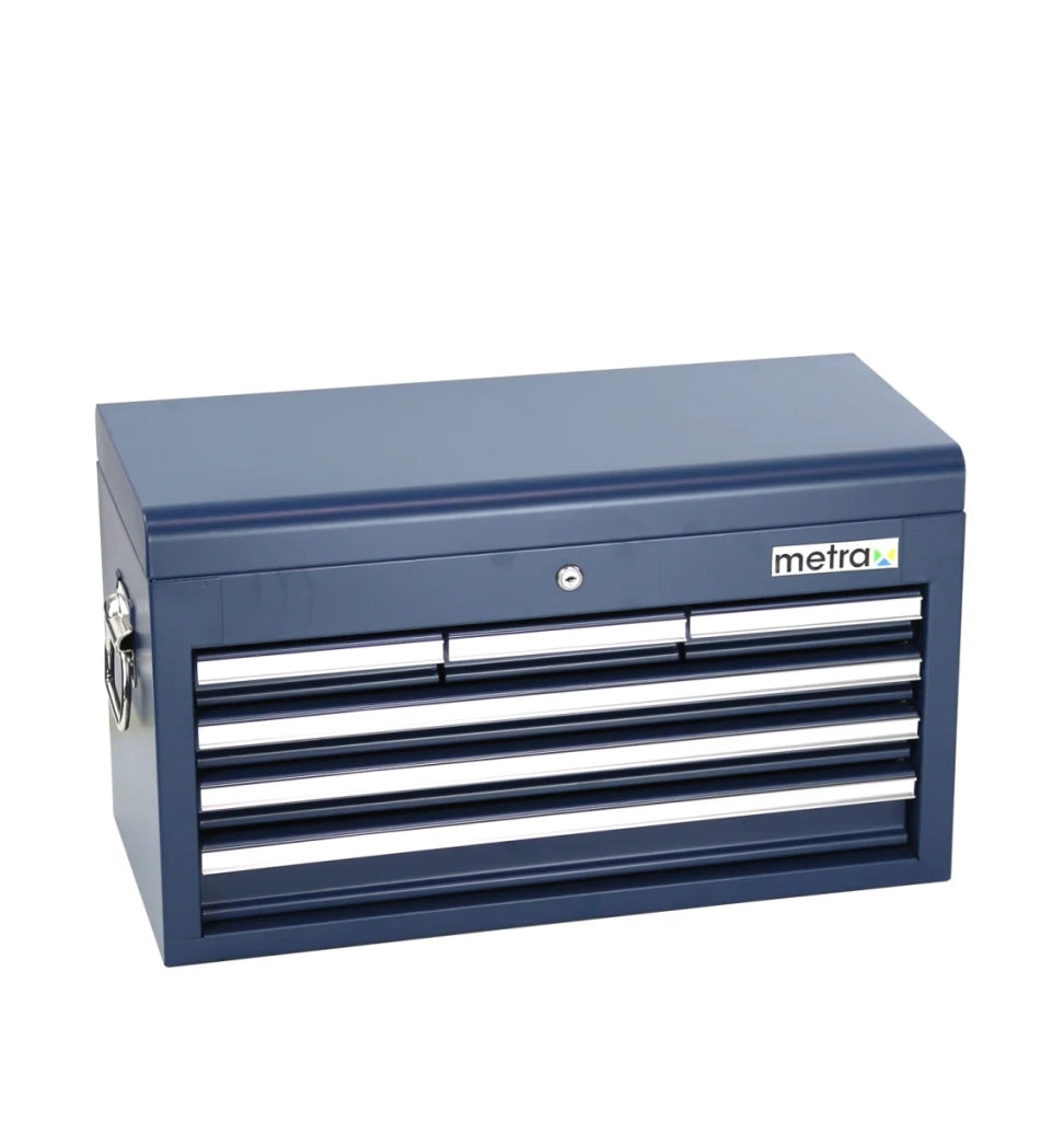 Cassetta degli attrezzi, superiore, grande, con 6 cassetti, colore blu
