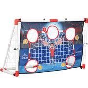 Porta da Handball per Bambini con 5 Zone Bersaglio e Pallone ¨C zephmum ¨C 116x48x76 cm Bianco