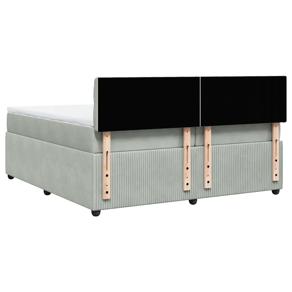 Giroletto a Molle con Materasso Grigio Chiaro 200x200cm Velluto 3290136
