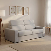 Sonico, Divano Letto 2 Posti Sfoderabile Made in Italy, 200x95 cm Grigio Chiaro