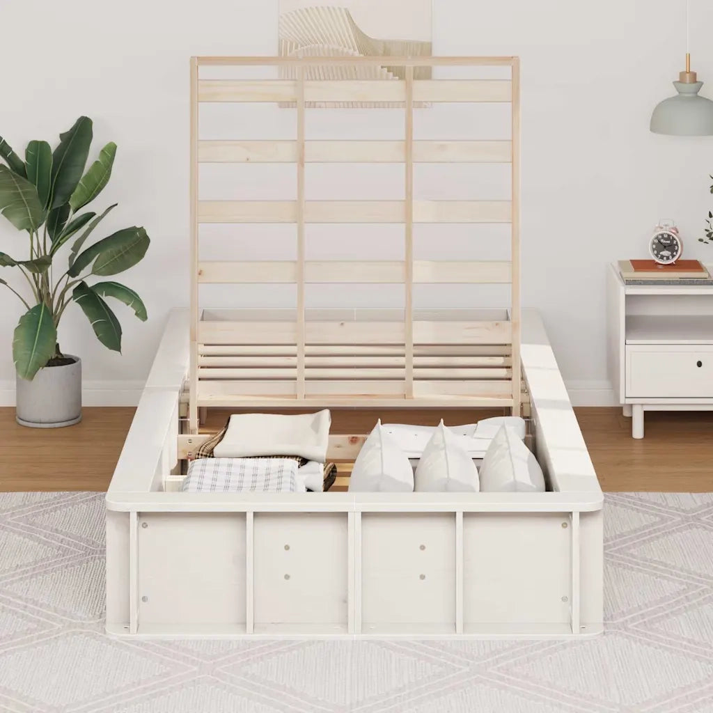 vidaXL Struttura del letto con archiviazione Bianco 90 x 190 cm legno