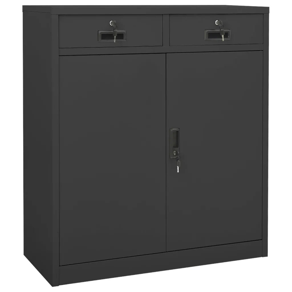 Armadio Ufficio con Fioriera Antracite 90x40x125 cm in Acciaio 3095271