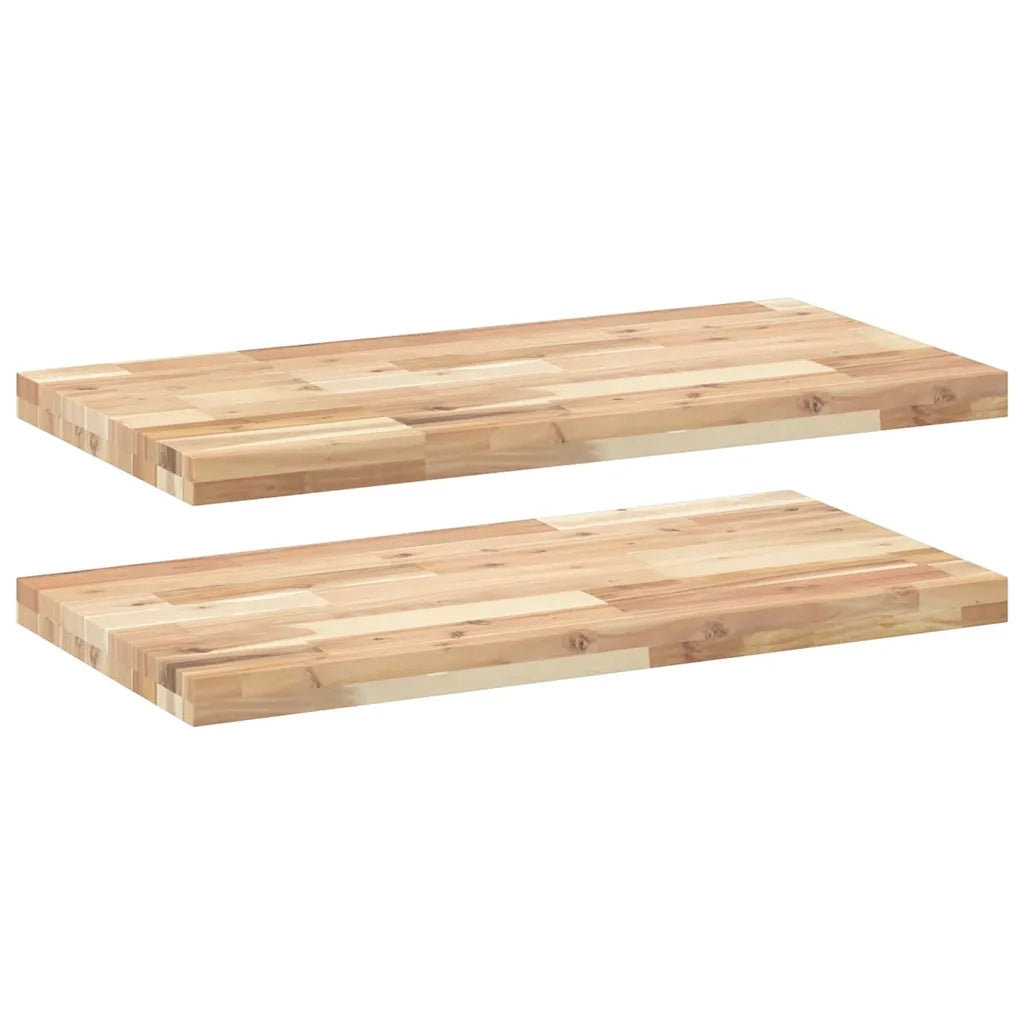 Mensole da Parete 2 pz 80x40x4 cm Legno Acacia Non Trattato 3279476