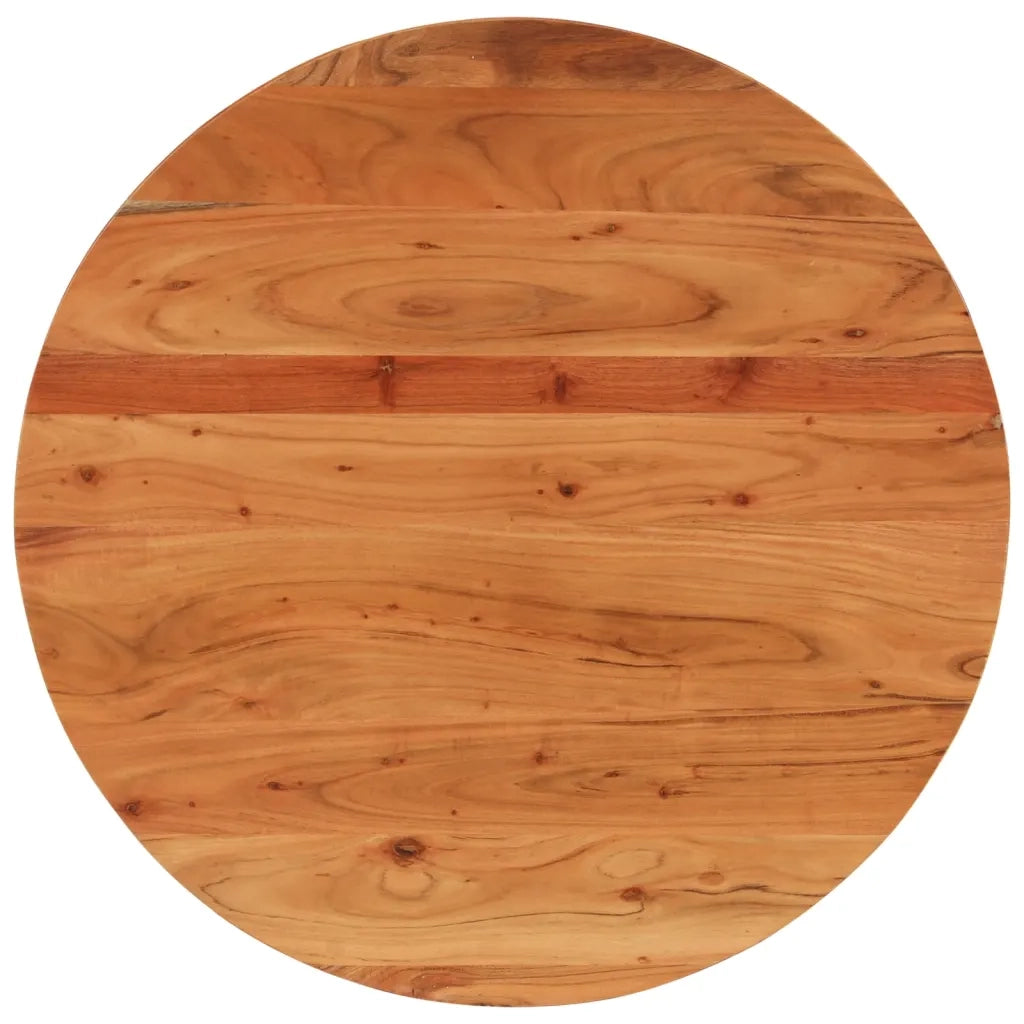 Piano per Tavolo Ã˜90x3,8 cm Rotondo in Legno Massello di Acacia