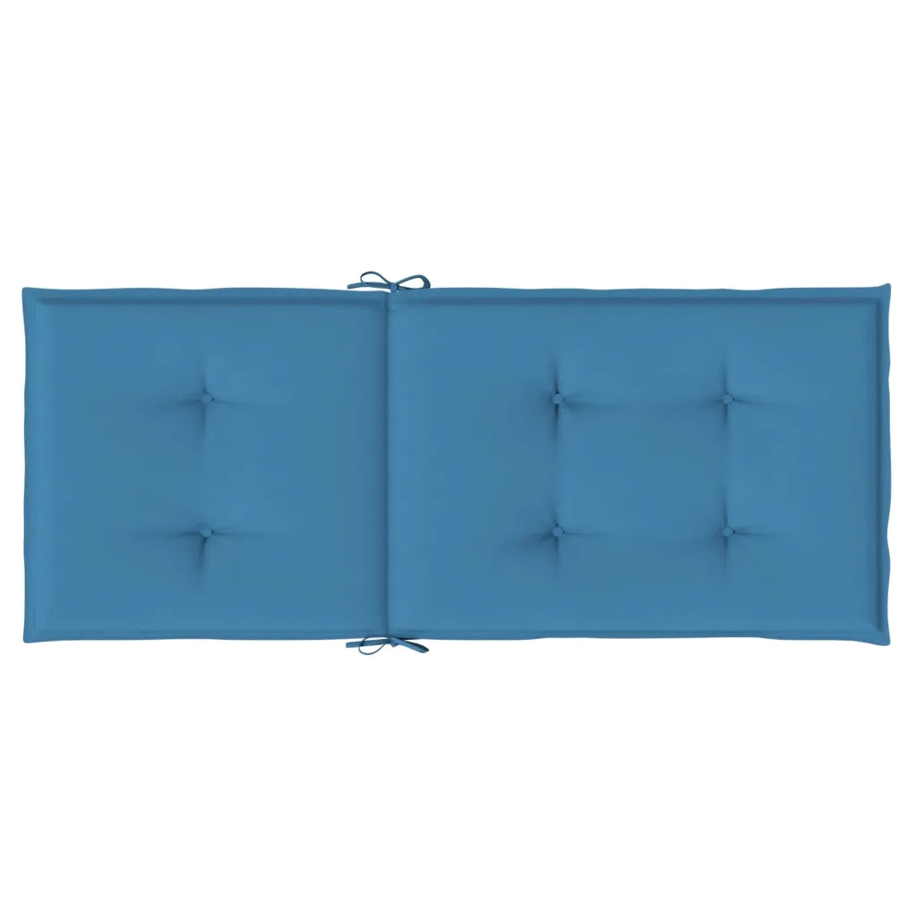 Cuscini Sedia Schiena Alta 6 Blu Mélange 120x50x4 Tessuto 4002426