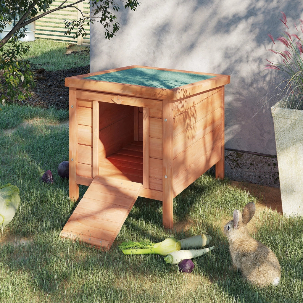 Cage per conigli in legno di abete con tetto apribile ¨C zephmum ¨C verde