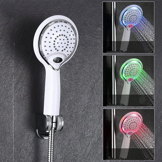 Douchekop con regolazione di temperatura a cambiamento di colore con 3 colori