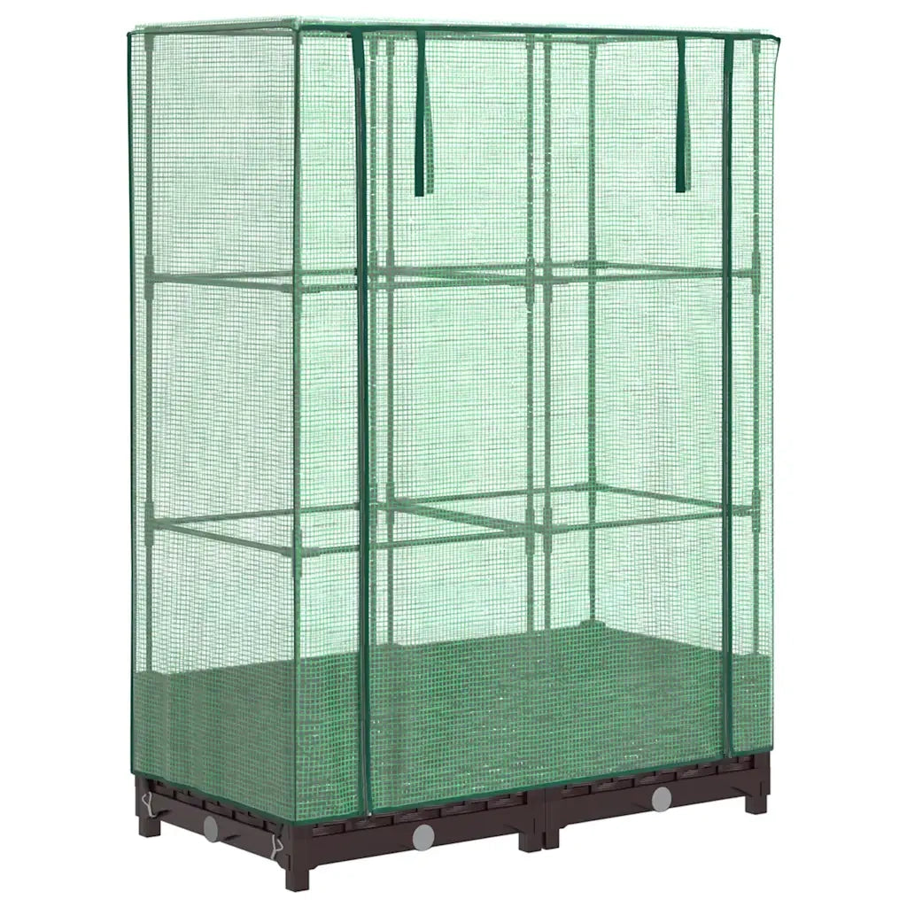 Letto Rialzato con Copertura Serra Effetto Rattan 80x40x123 cm 4015796