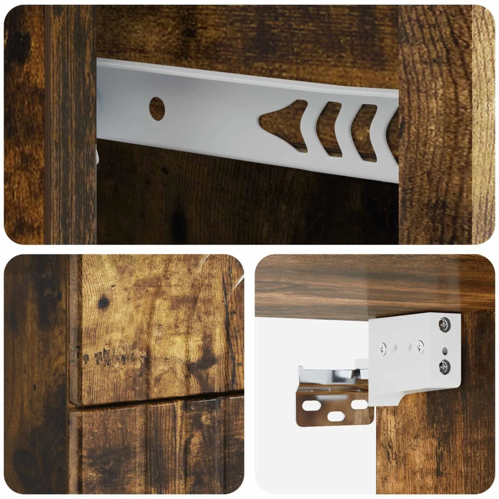 Mobiletto da notte a muro Rovere Fumo 33 x 34,5 x 40 cm 898135