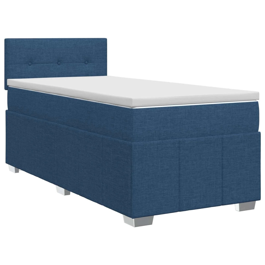 Letto box spring con materasso Blu 90 x 200 cm Tessuto 3451128