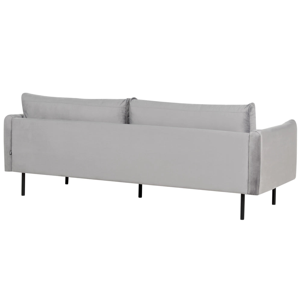 Divano moderno in velluto grigio a 3 posti con Gambe nere Stile Retrò Moderno