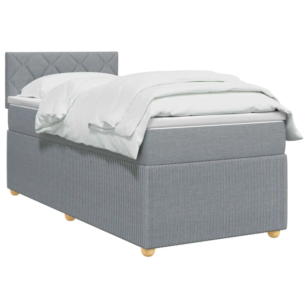 Letto box spring con materasso Grigio Chiaro 100 x 200 cm 3452869