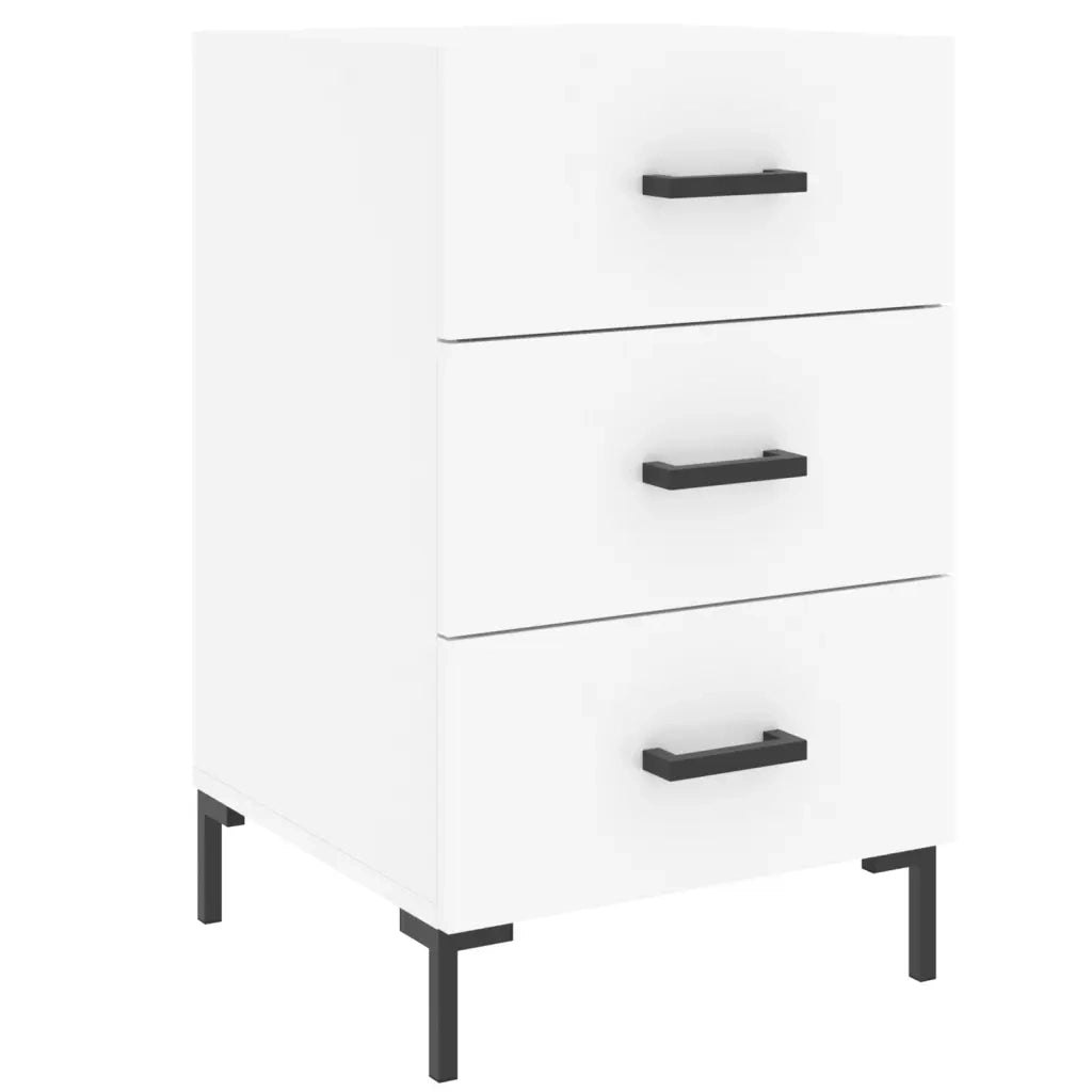 Comodino | Armadio da Notte | Mobiletto da notte Bianco 40x40x66 cm in Legno Multistrato
