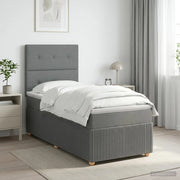 Letto box spring con materasso Grigio Scuro 80 x 200 cm Tessuto 3454264