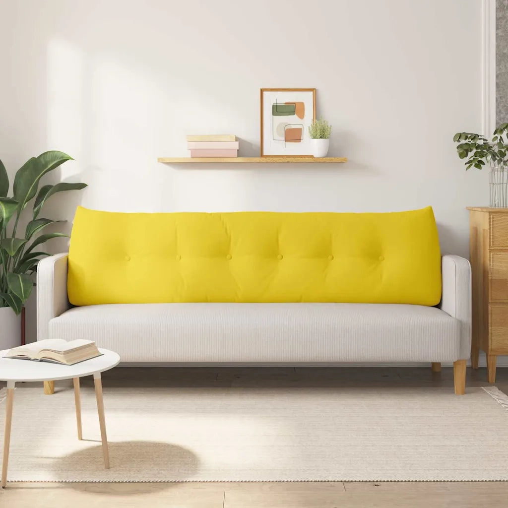 Cuscino per Schiena Giallo Chiaro 180 x 24 x 50 cm Tessuto