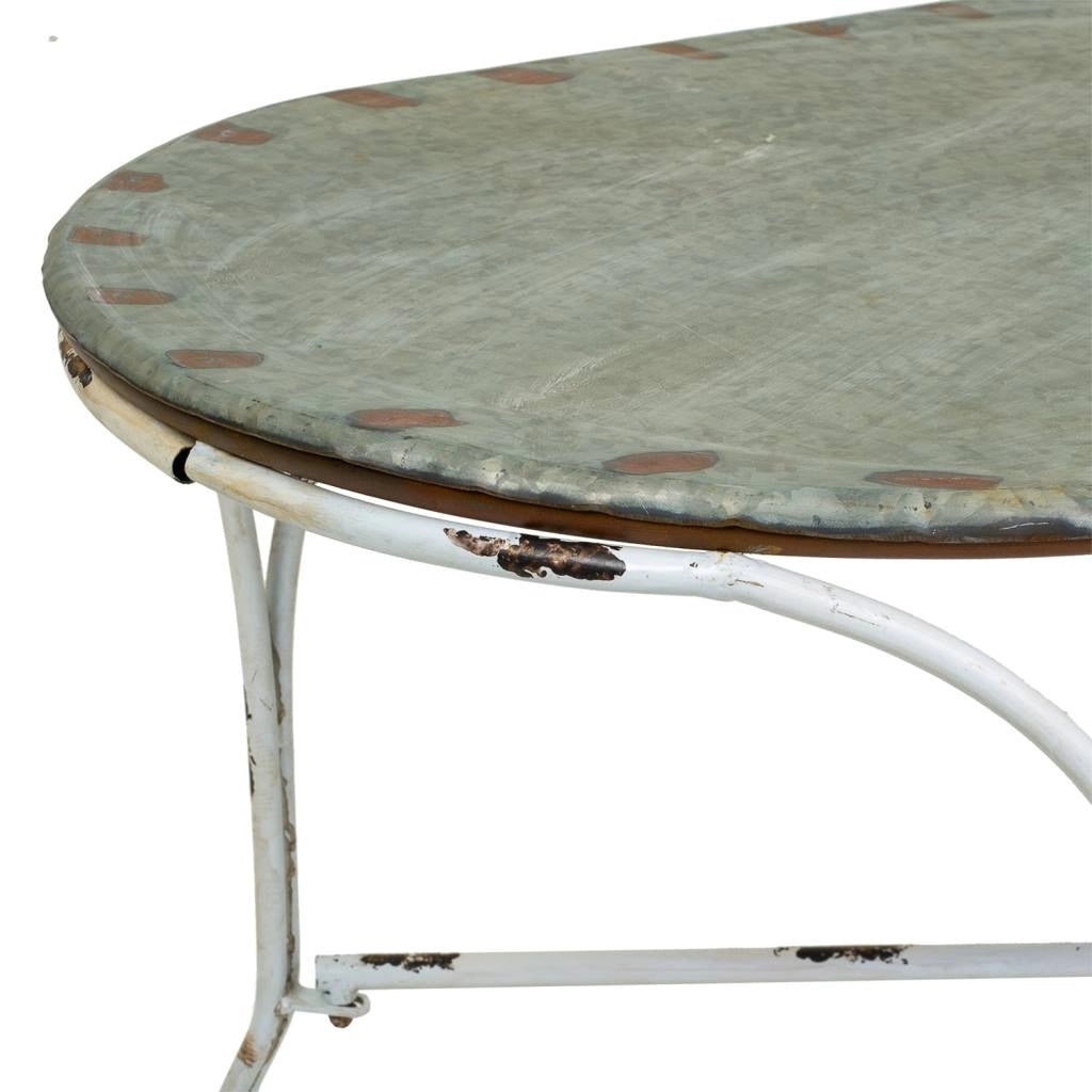 Tavolino in metallo 120,5x65x52h cm grigio