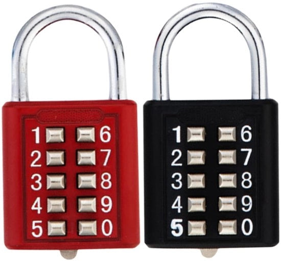 Set di 2 combinazioni a 10 cifre per cassetti, casse di attrezzi e borse - Sistema di codifica sicuro per uso domestico e palestra