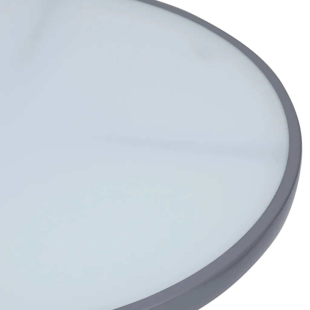 Tavolo da Giardino Grigio Chiaro 60 cm in Acciaio e Vetro cod mxl 34355
