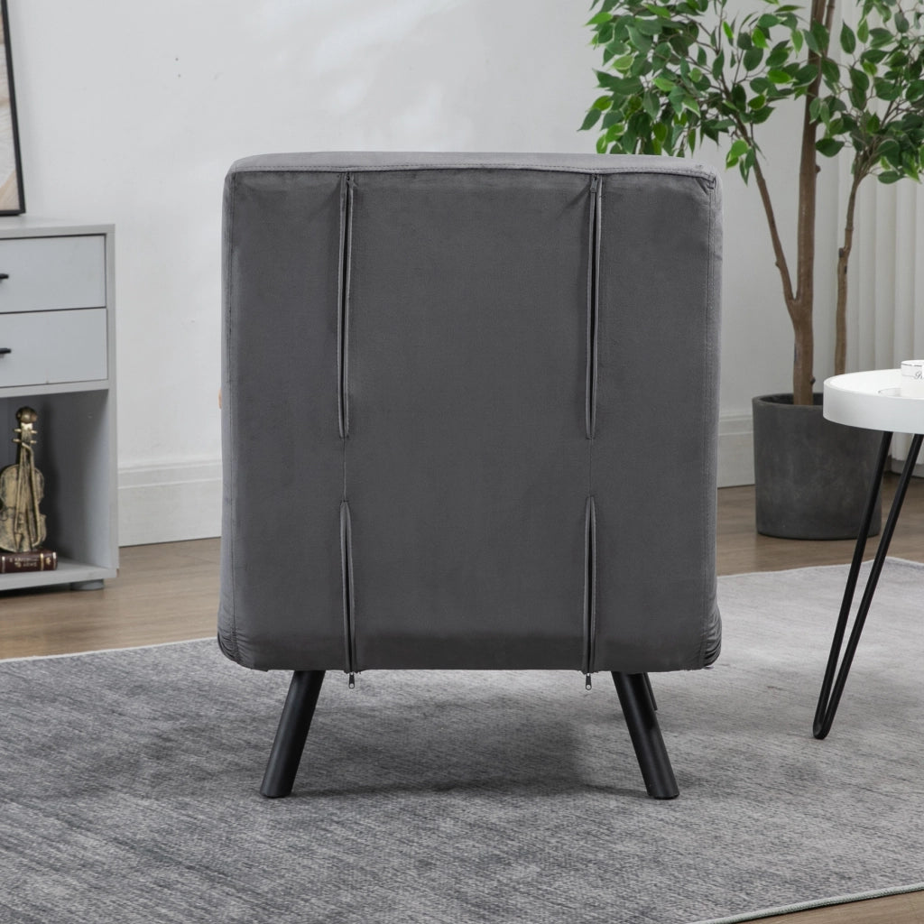 POLTRONA LETTO Reclinabile 63x73x81 cm Grigio Scuro Effetto Velluto