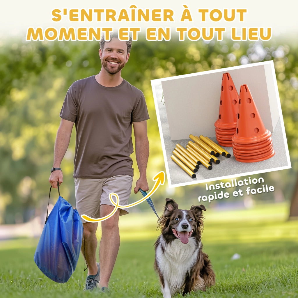 Set Agilit¨¤ per Cani 6 Pezzi con Sacchetto Trasporto ¨C zephmum ¨C Arancione