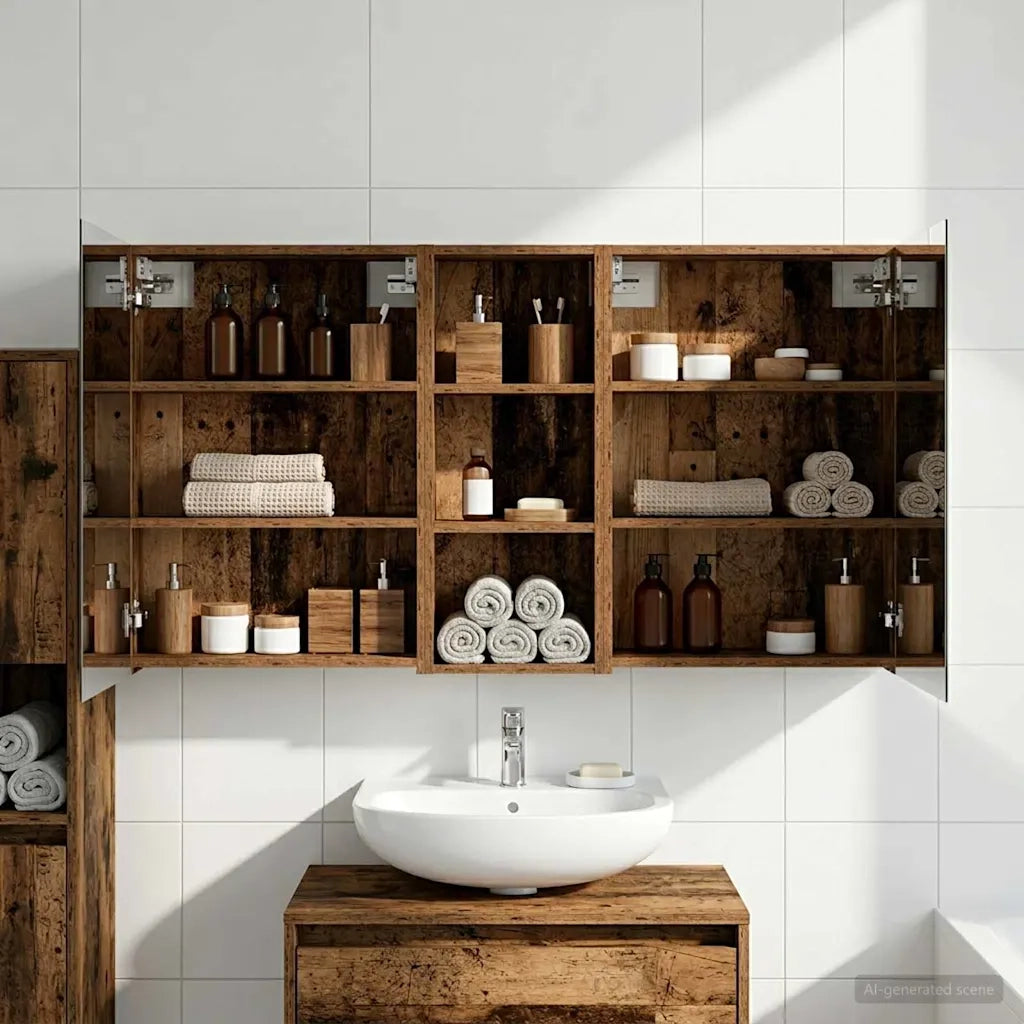 Set di Armadi da Bagno con lo scaffale 3 pcs 130 x 14,5 x 70 cm